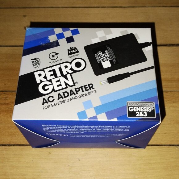 Retro-Gen AC Adapter (Retro-bit, 2012) for Sega Genesis 2 & 3 (unopened) - Picture 2 of 4